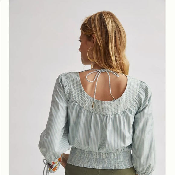 Anthropologie Beaded puff sleeve blouse - Picture 3 of 6